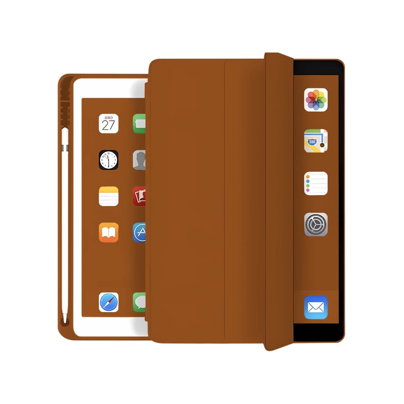 GENERICO - Fundas De iPad Con Porta Lápiz Para iPad Air 4/5 - Air 11 - Café
