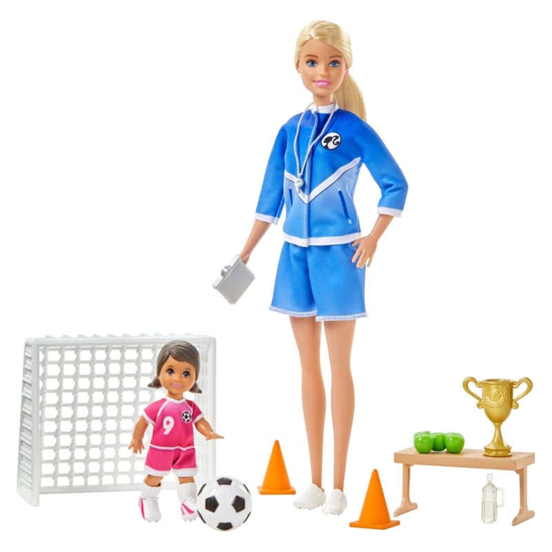 Set De Muneca Entrenadora De Futbol Contiene Producto Al Azar Del Surtido Barbie