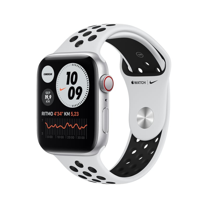 APPLE - Apple&nbsp;Watch Nike SE (44mm, GPS&nbsp;+&nbsp;Cellular) - Caja aluminio color plata - Correa Nike Sport color platino puro/negra