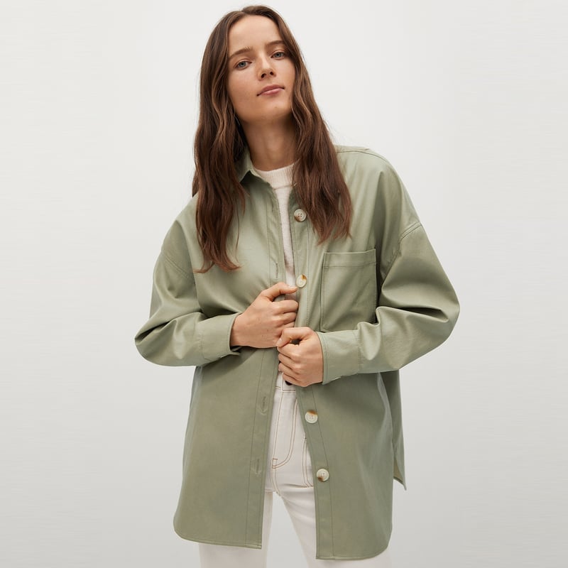 MANGO Sobrecamisa Ecocuero Traveler Mujer falabella