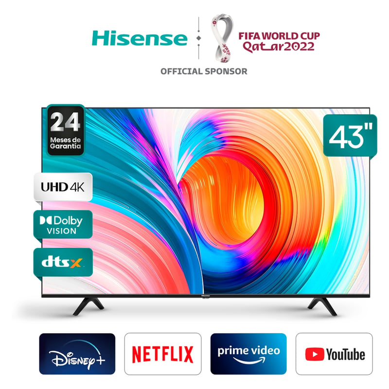 HISENSE - LED Smart TV 43" 43A6G 4K HDR Hisense