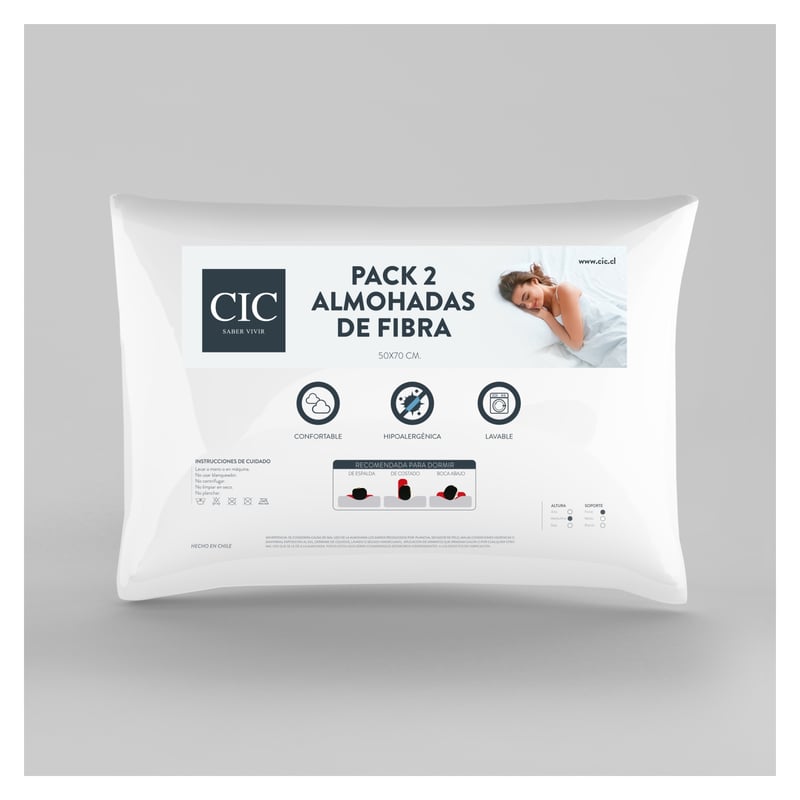 CIC Juego De Almohadas Cic Microfibra 2 Plazas falabella
