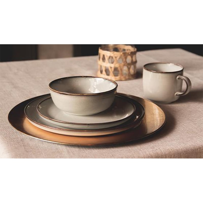 DECO EXPRESS Juego De Vajilla Blanco Beige Ceramica 16 Piezas Loza Deco Express falabella