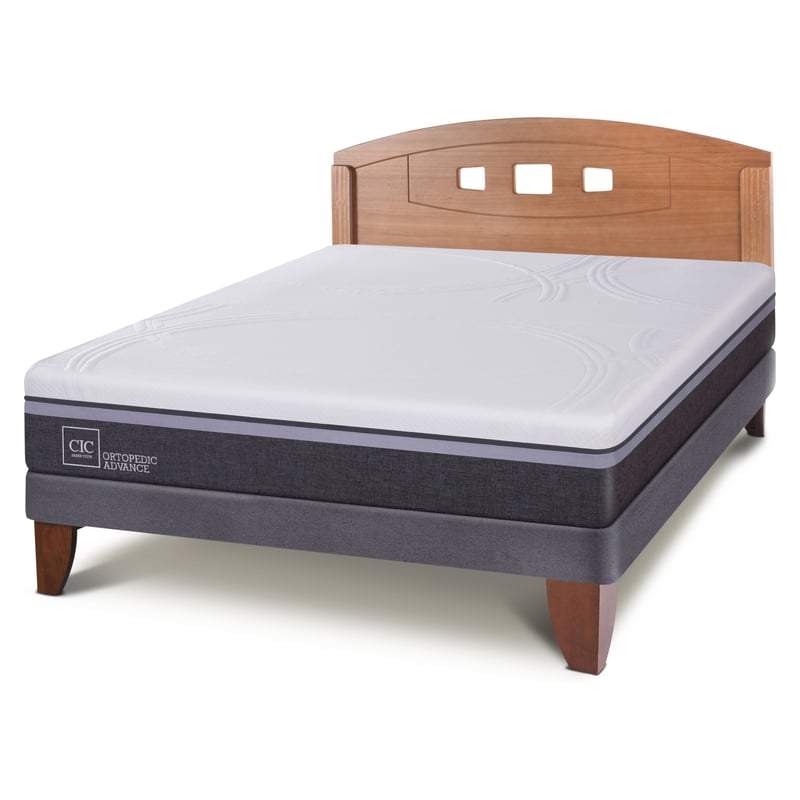 CIC - Cama Europea Ortopedic Advance 2 Plazas Base Normal + Respaldo New Gales   Cic