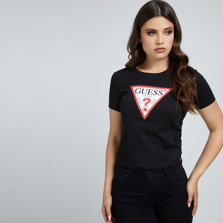GUESS Guess Polera Manga Corta Algodon Mujer falabella
