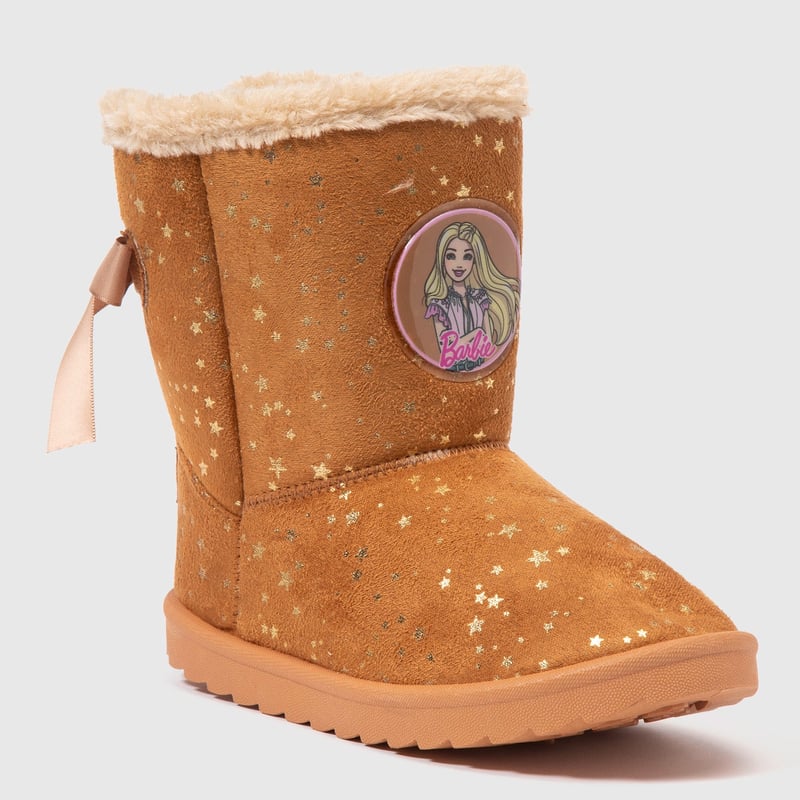 Bottines Barbie Pour Fille - Noir Brillant Avec Fermeture éclair, Idéales Pour L'hiver, Neuf Avec Emballage