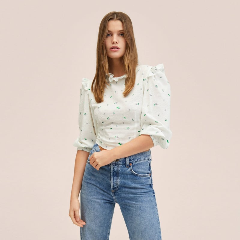 MANGO Mango Blusa Manga Abullonada Estampada Victoria Mujer falabella
