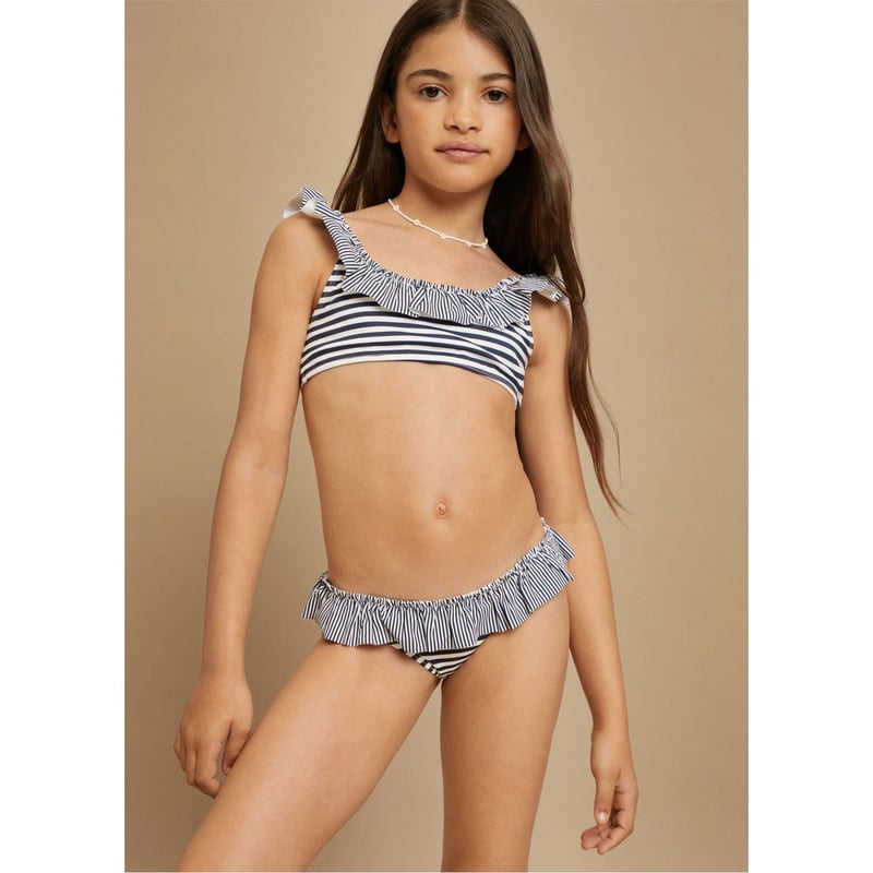 MANGO KIDS Mango Kids Bikini Rayas Volante Nina falabella