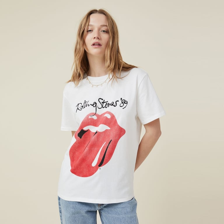 COTTON ON Cotton On Cotton On Polera Algodon Licencia Rolling Stones Mujer falabella