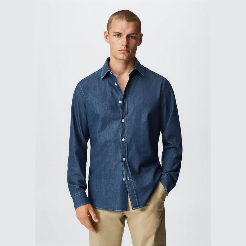 MANGO MAN Mango Man Camisa Slim Fit Vaquera Hombre falabella
