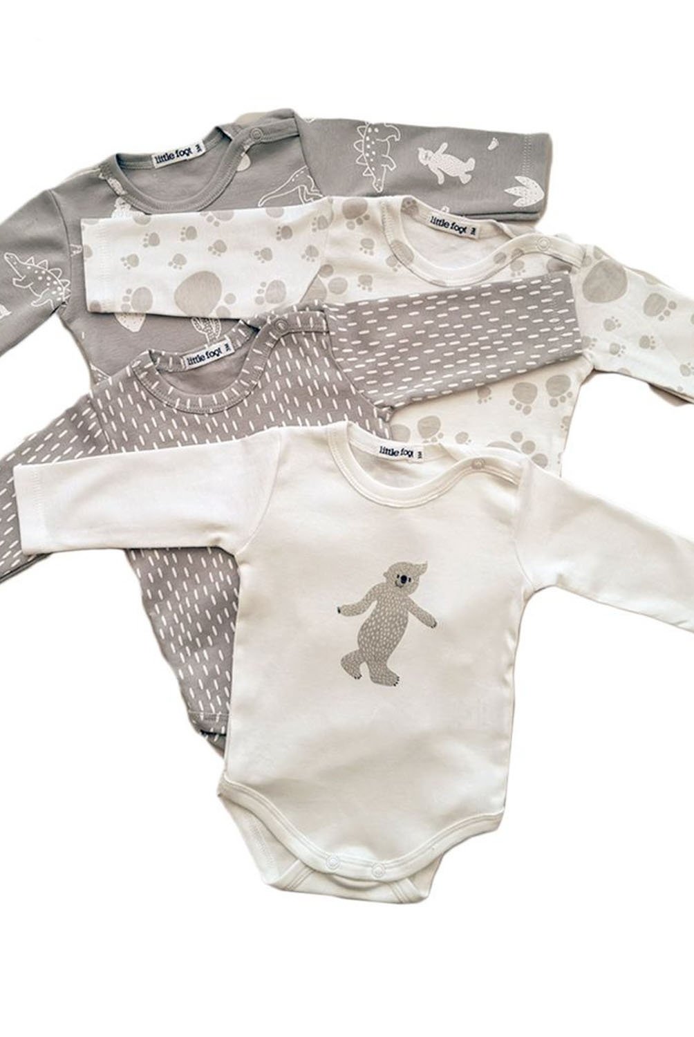 LITTLE FOOT - Body Pack De 4 Unidades Algodón Unisex Bebé Little Foot