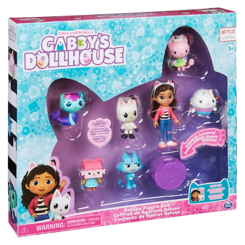 La Casa De Muñecas De Gabby – Pack De 4 Figuras Con Gabby, Pandy Patitas, Siregata Y Bebé Box, Caja Sorpresa Con Accesorio Misterioso Y Código QR Para Premio Especial