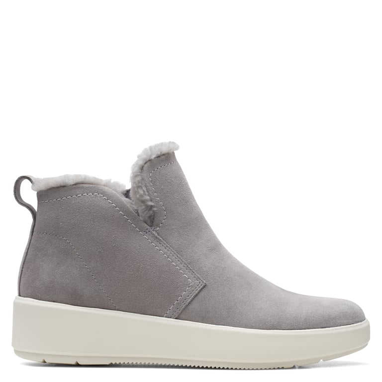 Clarks Roseville Sky - Mocasines Para Mujer, Gris Pardo Oscuro Cuero, 6 Wide
