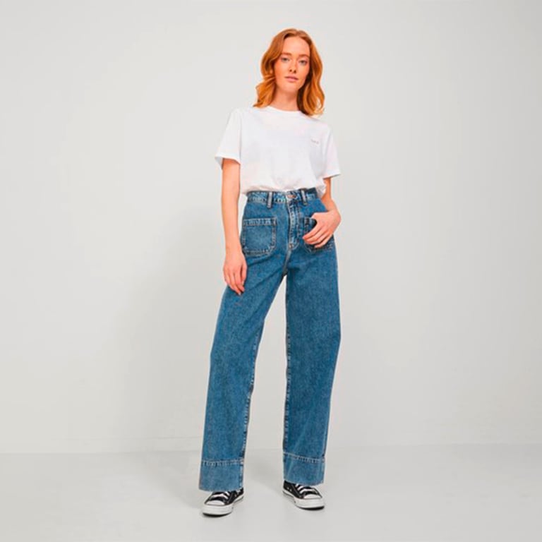 JJXX Jeans Donna - Denim Rigido Vita Alta - Lunghezza Alla Caviglia - Chiusura Con Cerniera - Stile Cinque Tasche - 2