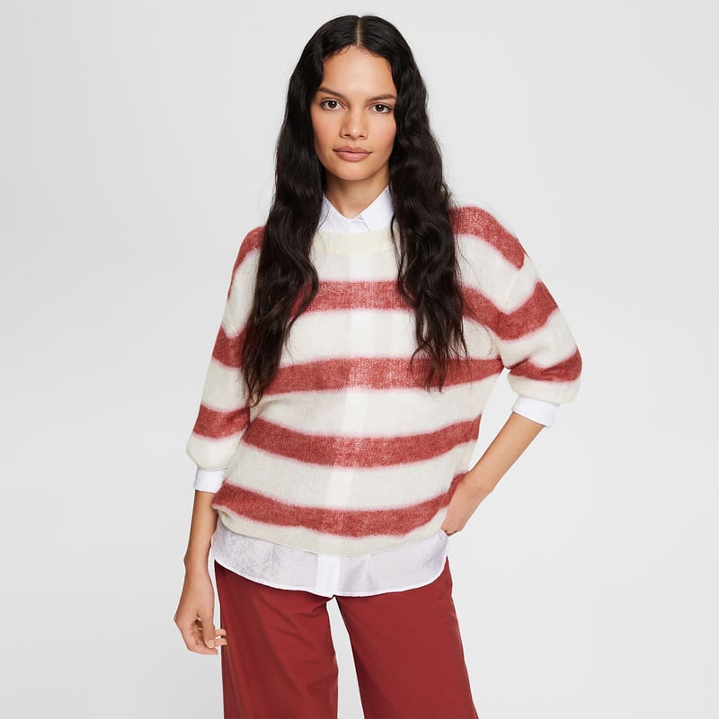 Esprit Sweater Femme – Pull Léger Et Doux – Style Décontracté Et Intemporel – Côtelé Poignets Et Bas