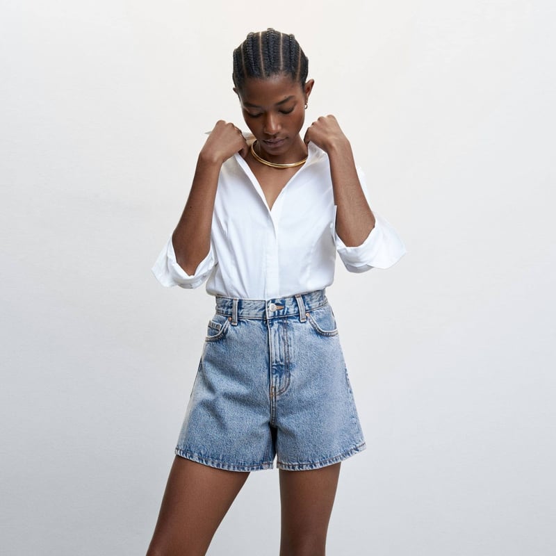 MANGO Shorts Vaqueros Tiro Alto Mujer Mango falabella
