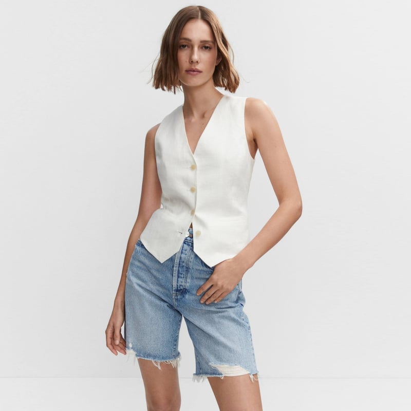 MANGO Bermudas Vaqueras Rotos Decorativos Mujer Mango falabella