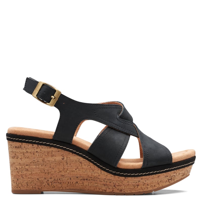 CLARKS - Sandalia Mujer Cuero Negro Clarks