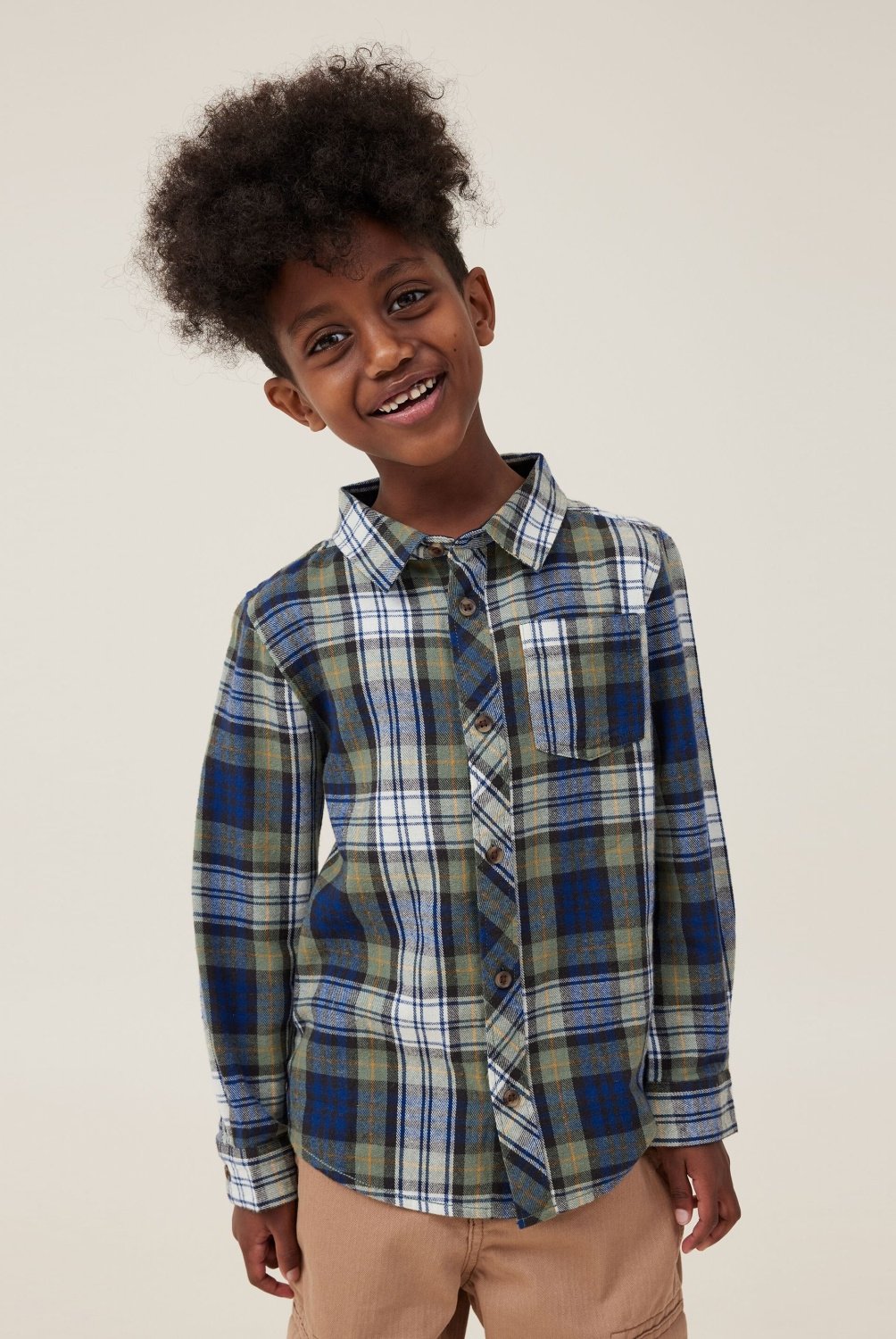 Camisa Cuadros Algodon Nino Cotton On