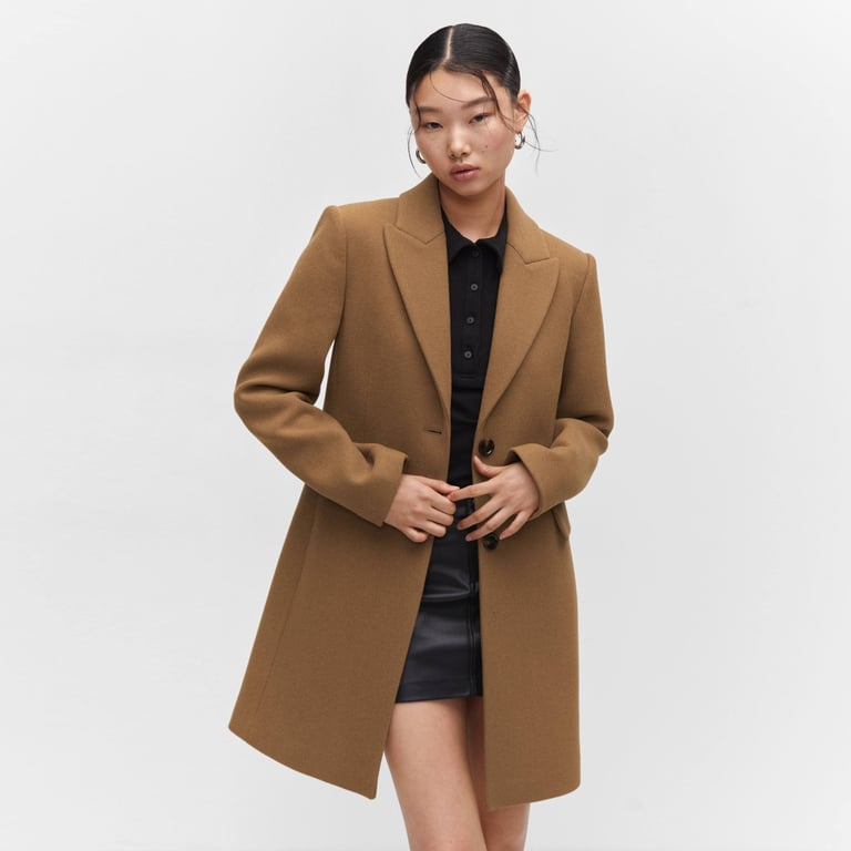 MANGO Abrigo Recto Solapas Mujer Mango falabella