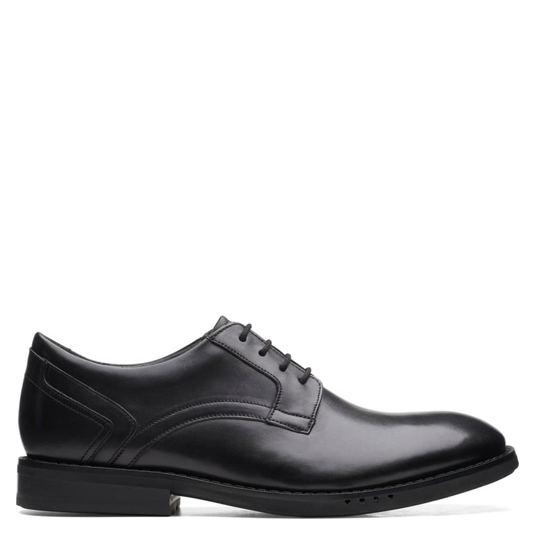 Zapatos De Vestir Clarks Nature 5 Lo Para Hombre - Cuero Negro, Suela De Goma | Estilo Casual Elegante