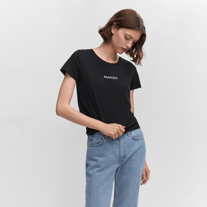 Polera Logo Metalizado Mujer Mango