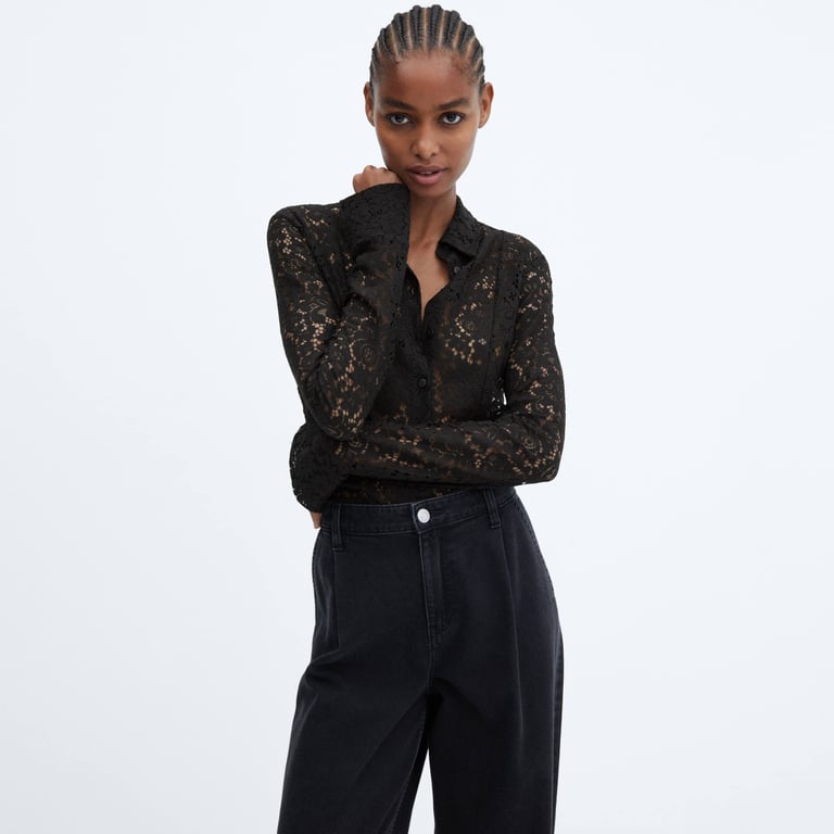 blusas de encaje mango