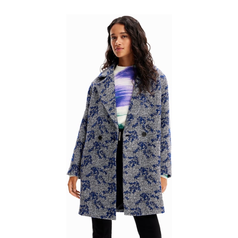 Abrigos Desigual Mujer Abrigo Corto Cuadros De Mujer I Espana Rebajas