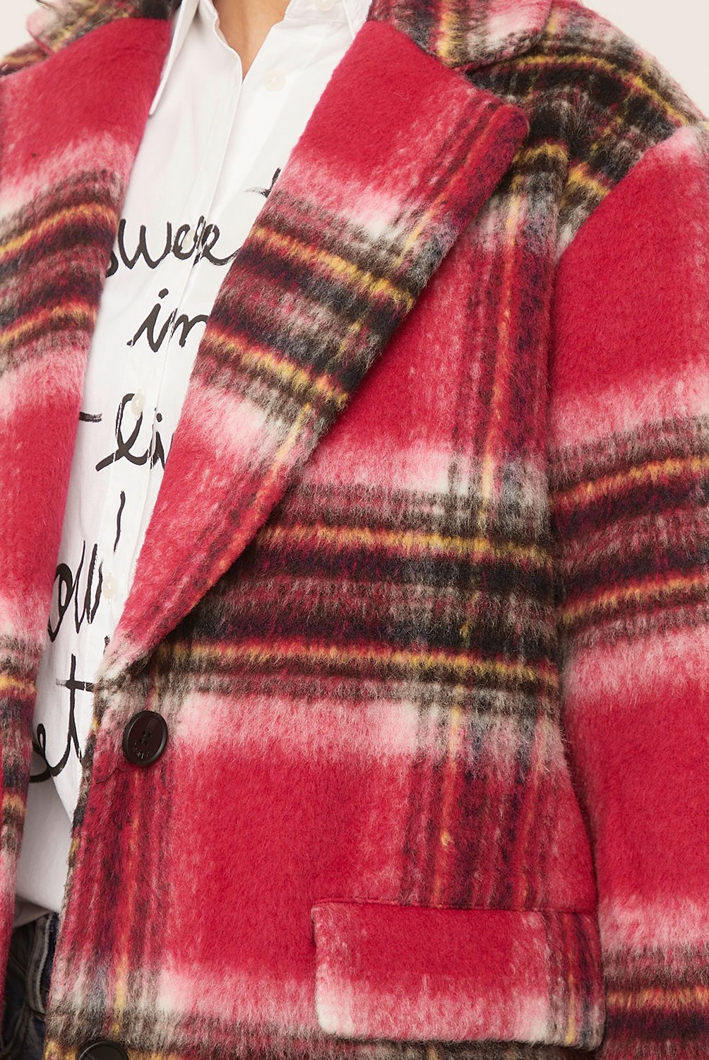 Abrigo Lana Cuadros Mujer Desigual
