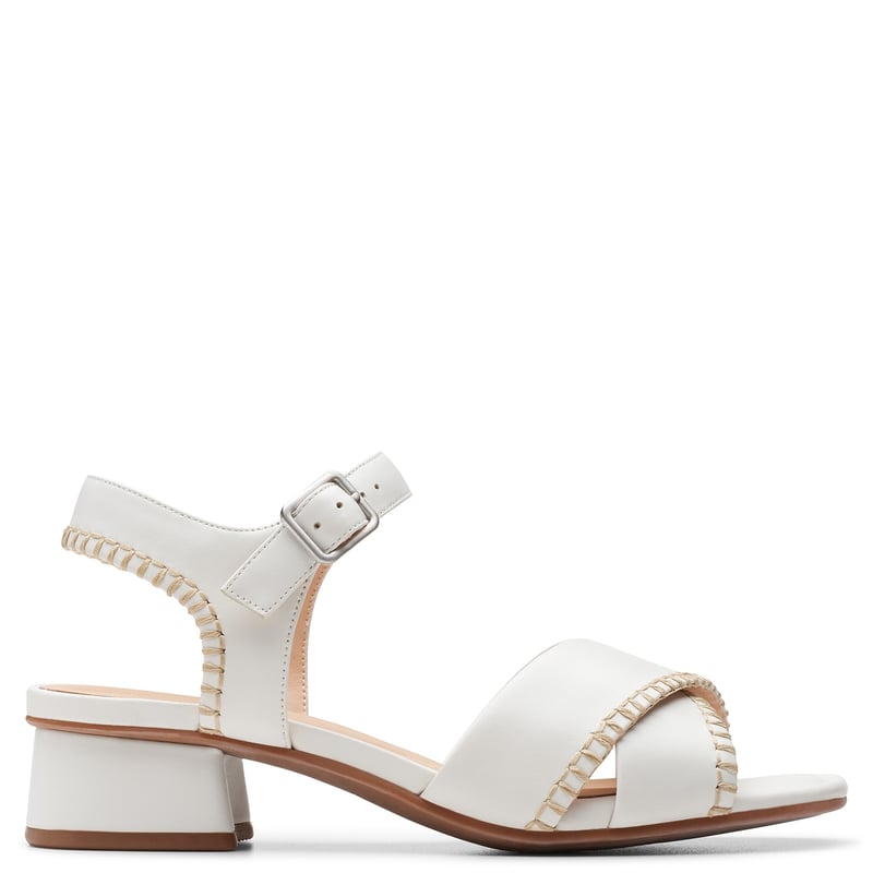 CLARKS Sandalia Mujer Cuero Blanco Clarks falabella