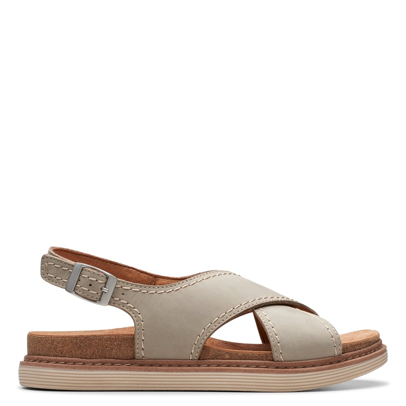 CLARKS - Sandalia Mujer Cuero Beige Clarks