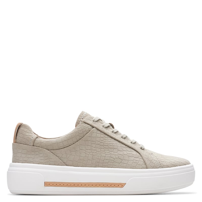 Zapatillas Clarks Nalle Encaje Cuero Mujer Blancas En Zapatillas