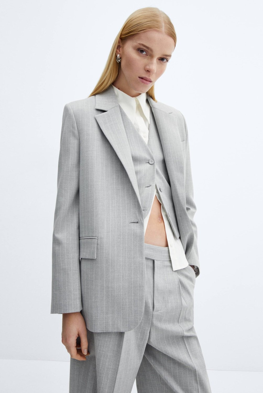 MANGO Blazer Traje Raya Diplomática Mujer Mango | falabella.com