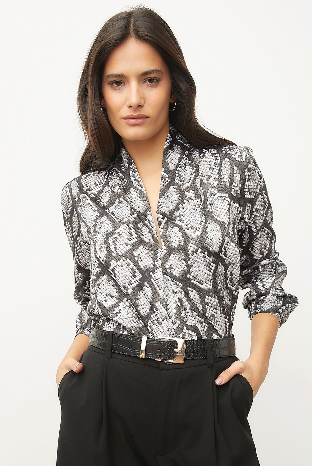 Blusa manga larga animal print hotsell