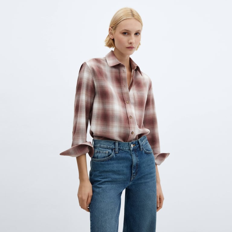MANGO Camisa Algodon Cuadros Mujer Mango falabella