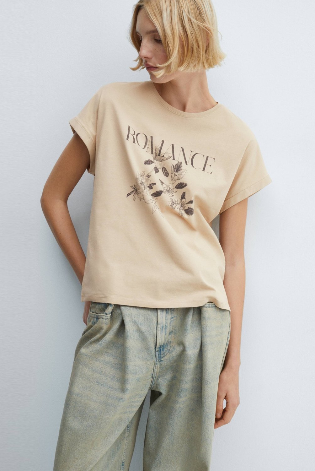 Polera Algodon Estampada Mujer Mango