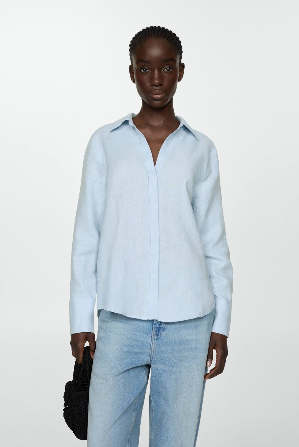 MANGO Blusa 100 Lino Mujer Mango falabella