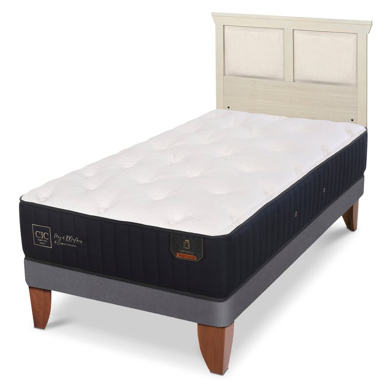 CIC - Cama Europea Premium 1.5 Plazas + Respaldo Cic