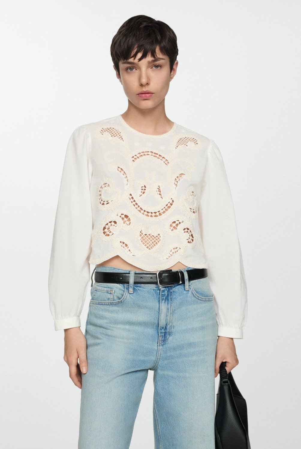 Blusas con manga abullonada best sale
