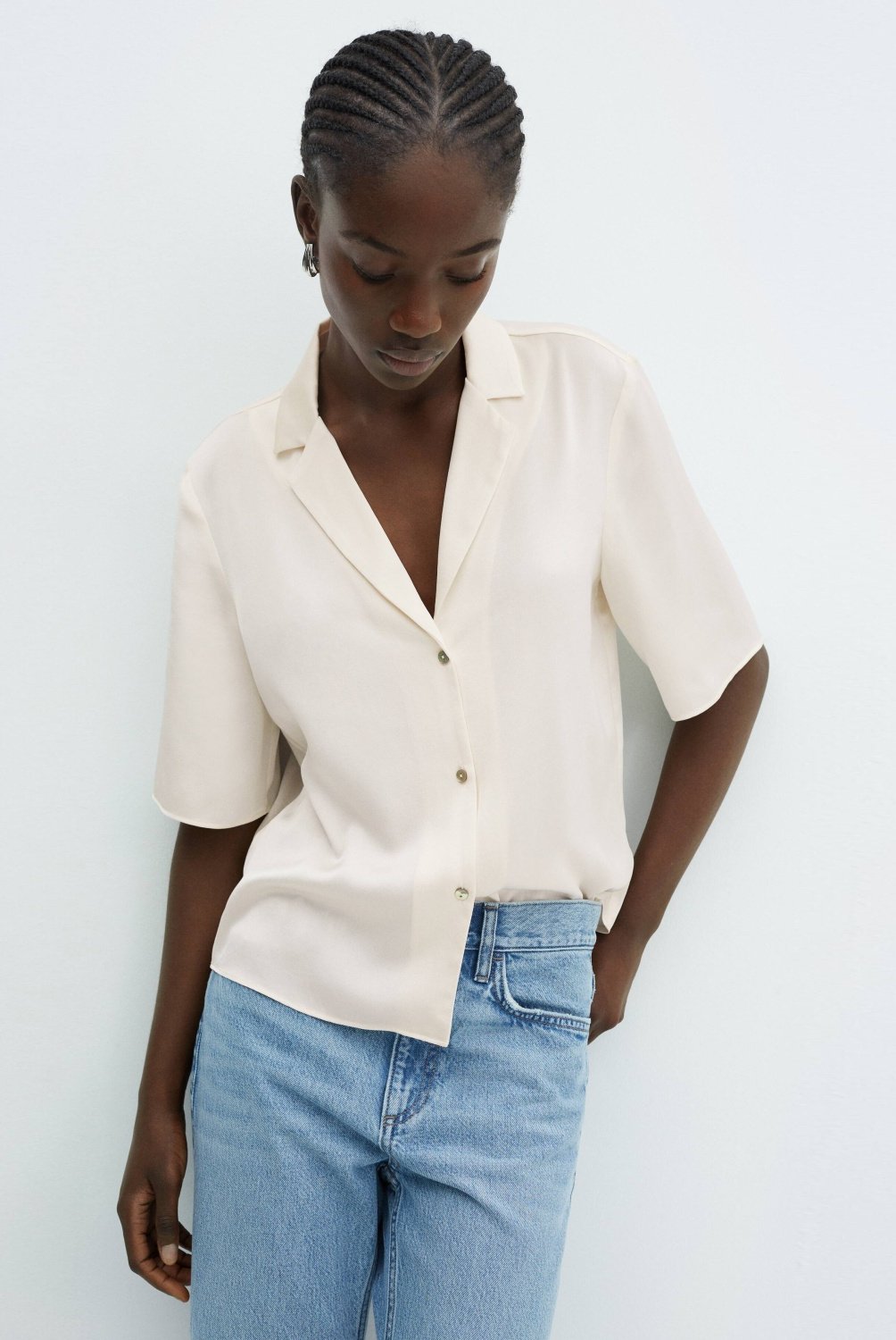 Camisa satinada mango hotsell