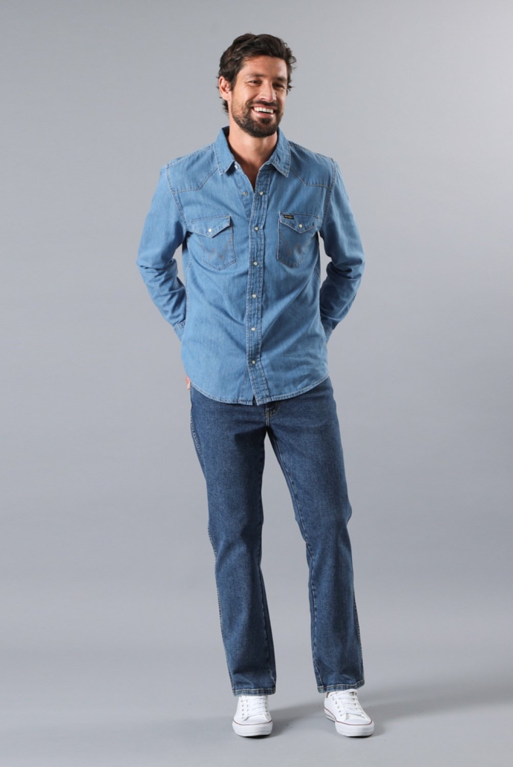 Wrangler River Jeans Uomo - Denim Grigio-Nero, Vita Media, Vestibilità Affusolata, 99% Cotone 1% Elastan - Foto 6