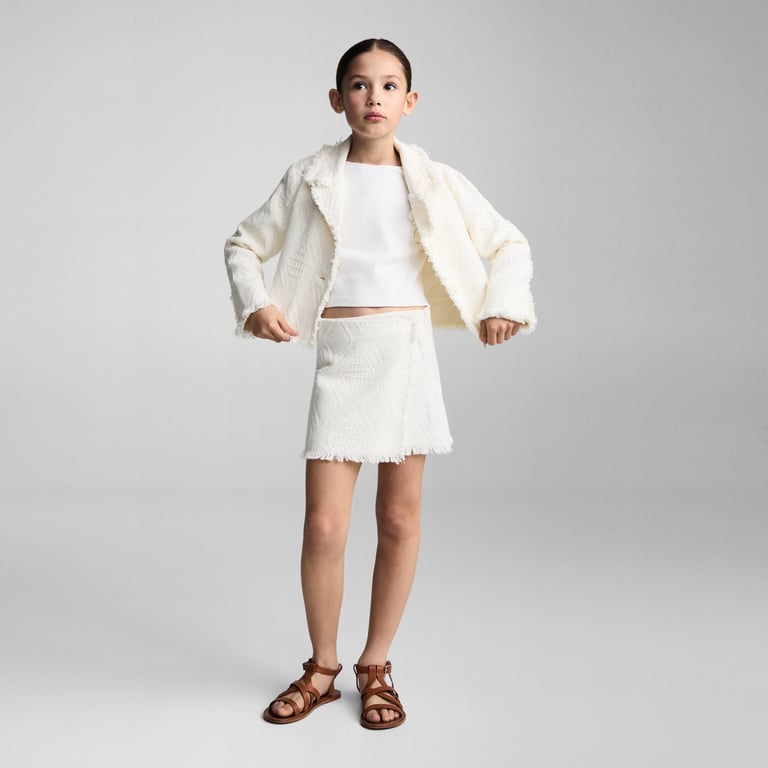 MANGO KIDS Falda Textura Flecos Nina Mango Kids falabella