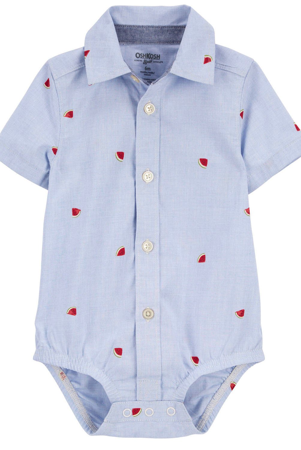 Body Algodon Estampado Tipo Camisa Bebe Nino Oshkosh