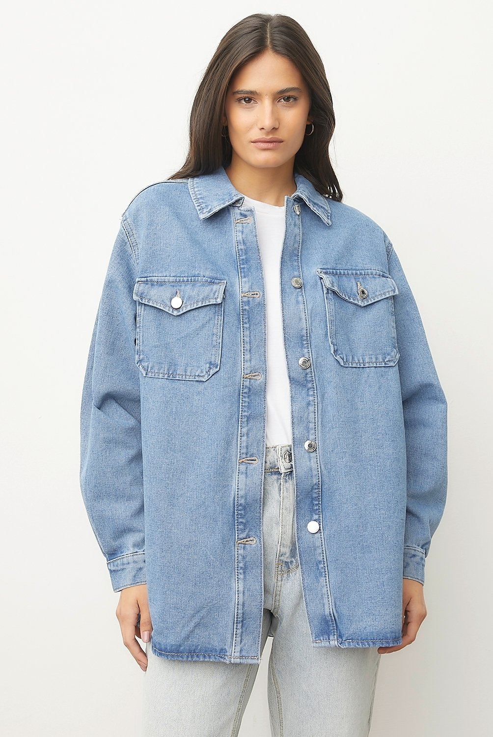 Sobrecamisa Manga Larga Denim Mujer Vero Moda
