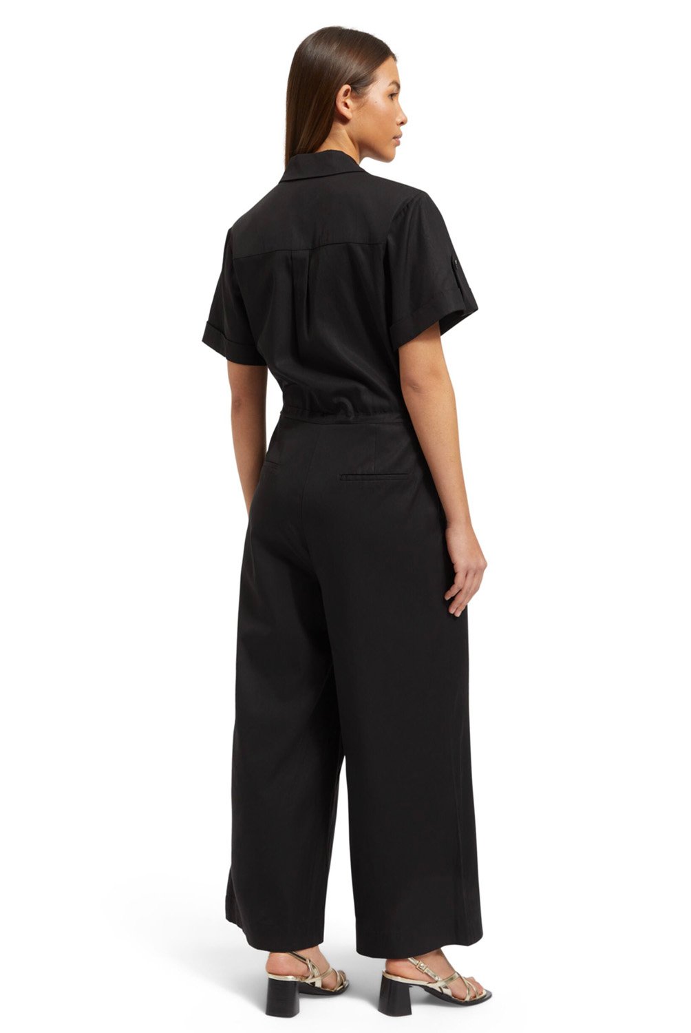 SCOTCHSODA - Enterito Negro Wide Leg Mujer Scotchsoda