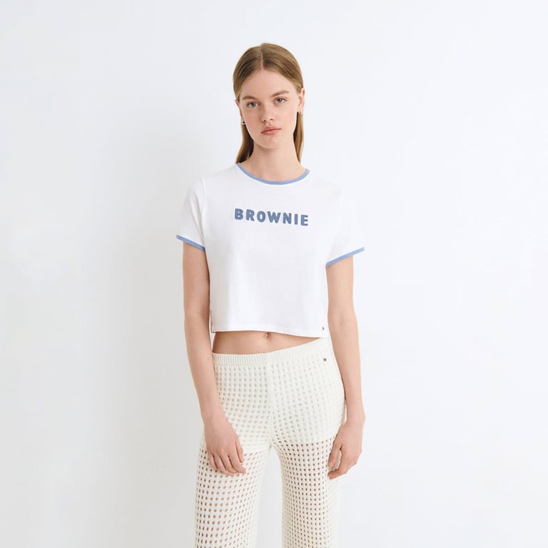 BROWNIE Camiseta Ribetes Contraste Mujer Brownie falabella