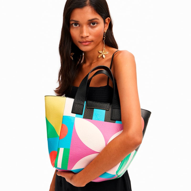 DESIGUAL Bolso Shopper M Geometrico Mujer Desigual falabella
