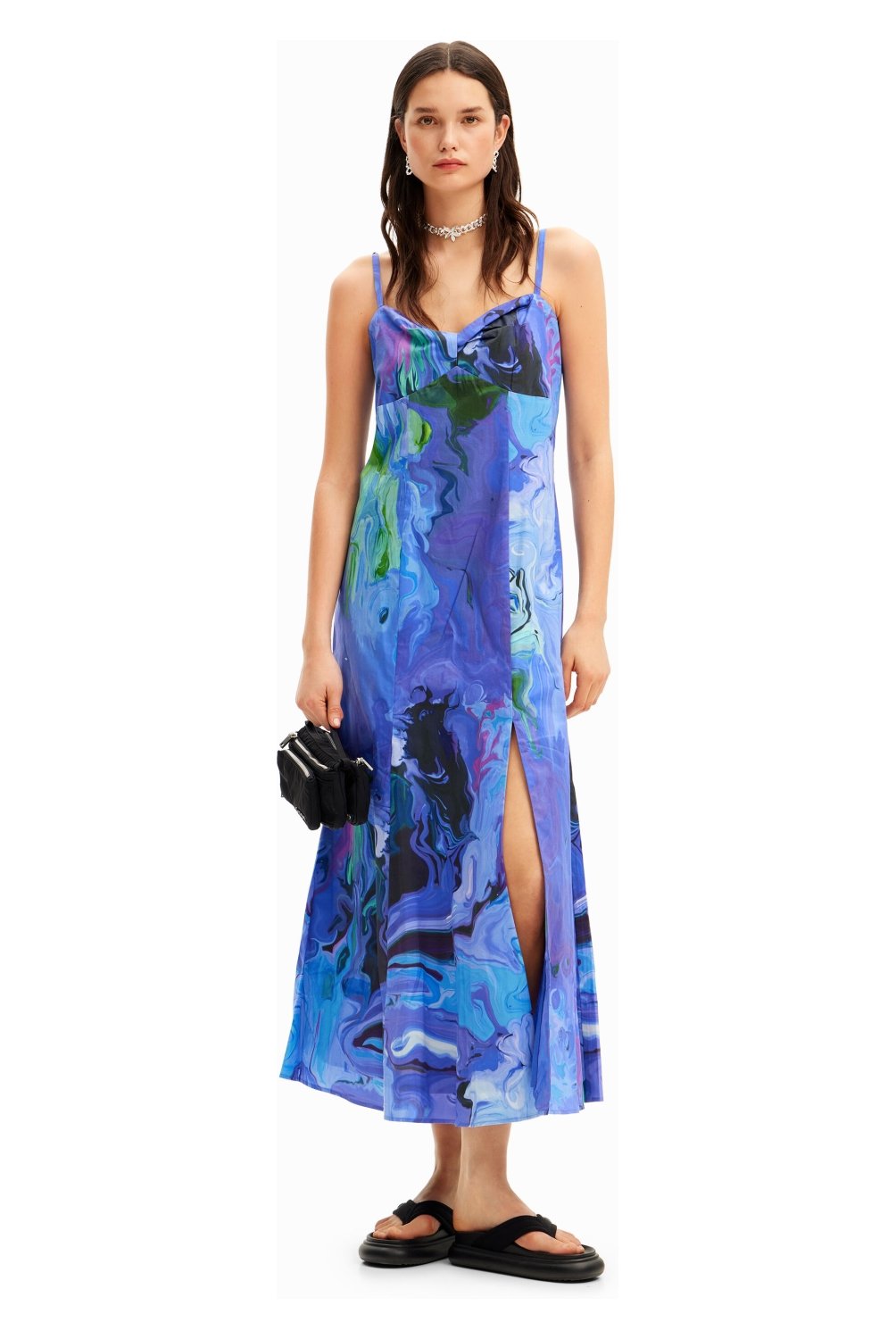 DESIGUAL - Vestido Midi Marmoleado M. Christian Lacroix Mujer Desigual