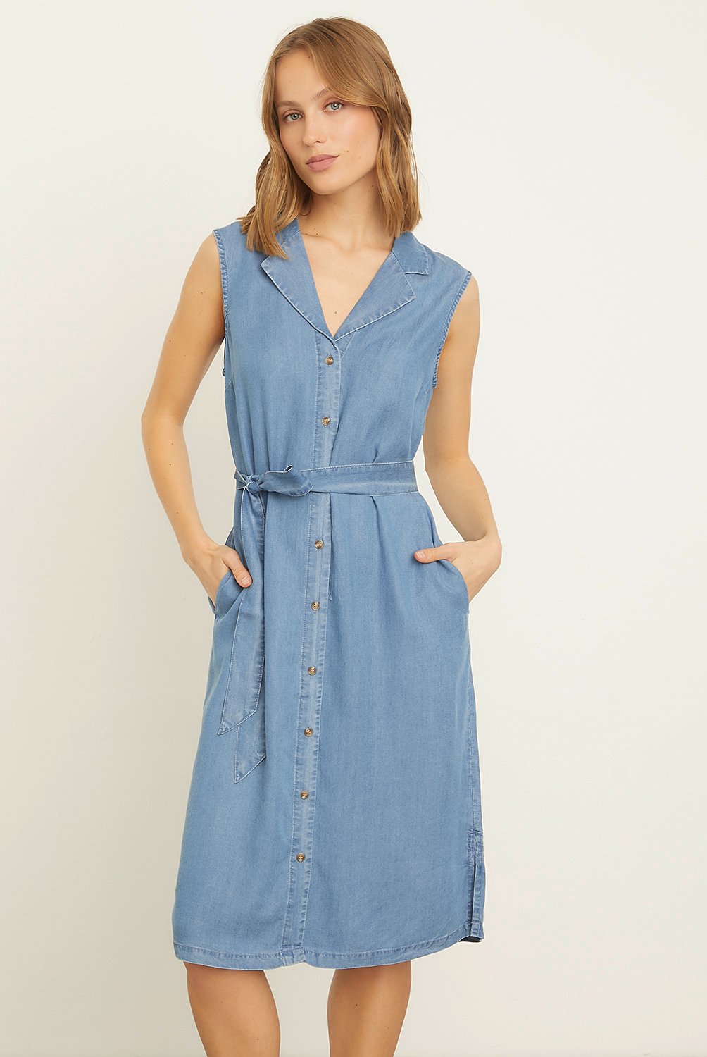 VERO MODA - Vestido Camisero Sin Mangas Mujer Vero Moda