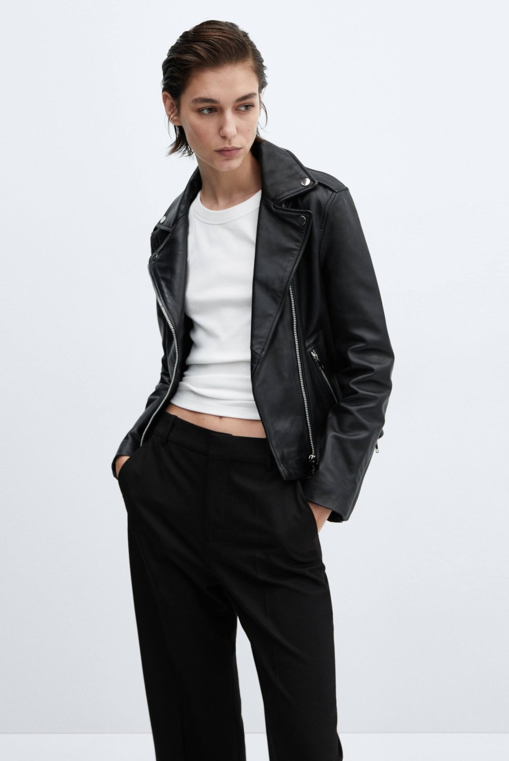 MANGO - Chaqueta Biker Piel Mujer Mango